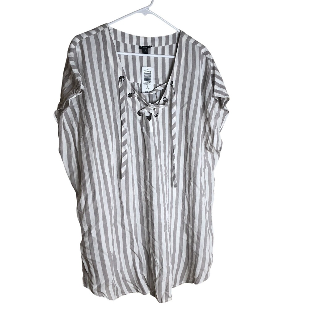 Torrid Size 2 Sleevless Shirt Stripes XXL Plus Size NWT Nautical